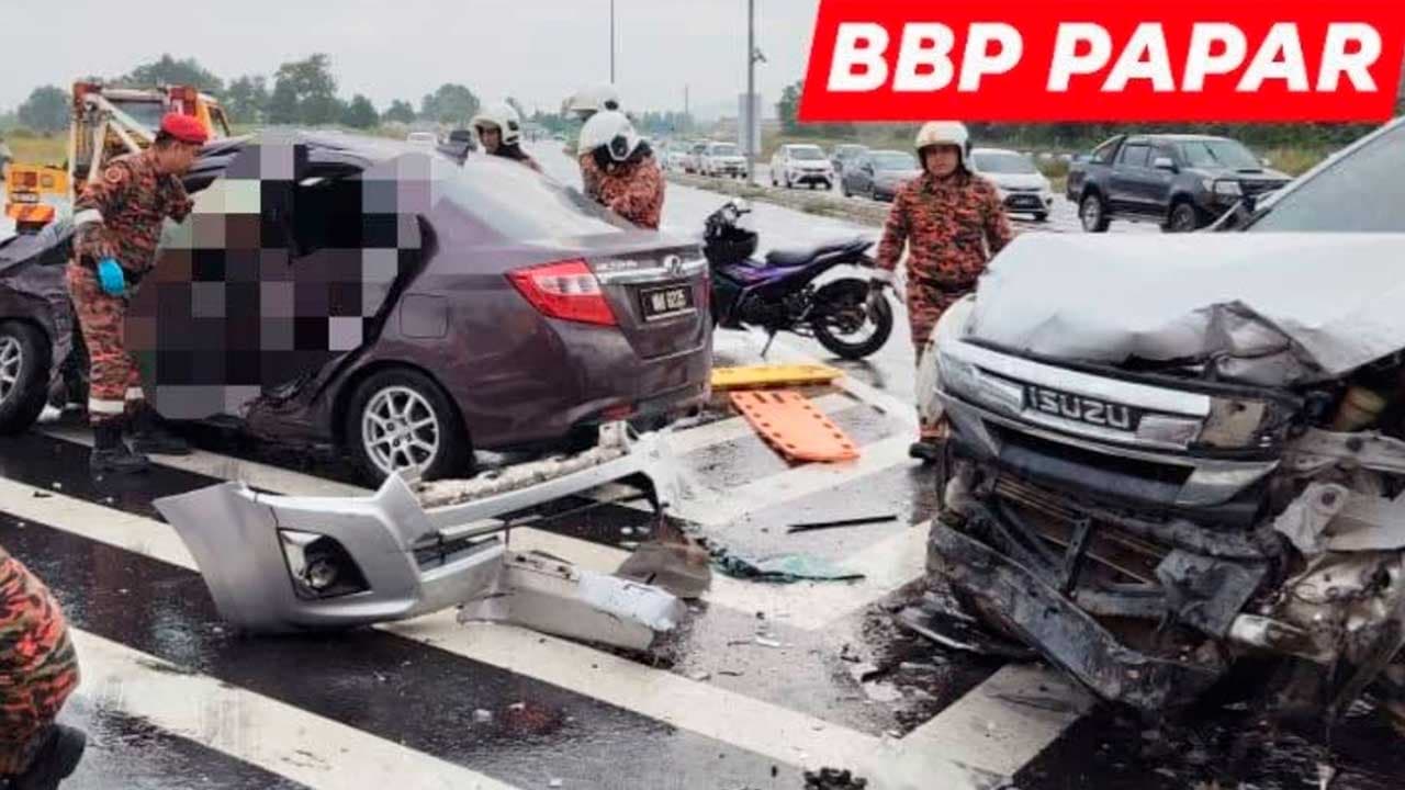 Padah Pusingan U di Papar: 5 Parah Nahas Babitkan Tiga Kenderaan Awal Pagi